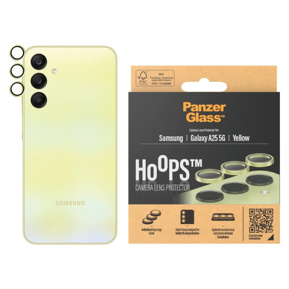 Ochranný kryt objektívu Hoops pre Samsung A25 5G, Žltá, PanzerGlass