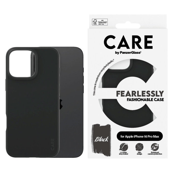 Puzdro Fearlessly pre iPhone 16 Pro Max, Čierna, CARE