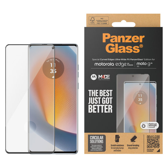 Tvrdené sklo UWF pre Motorola Moto G85 5G/Edge 50 Fusion, Čierna, PanzerGlass