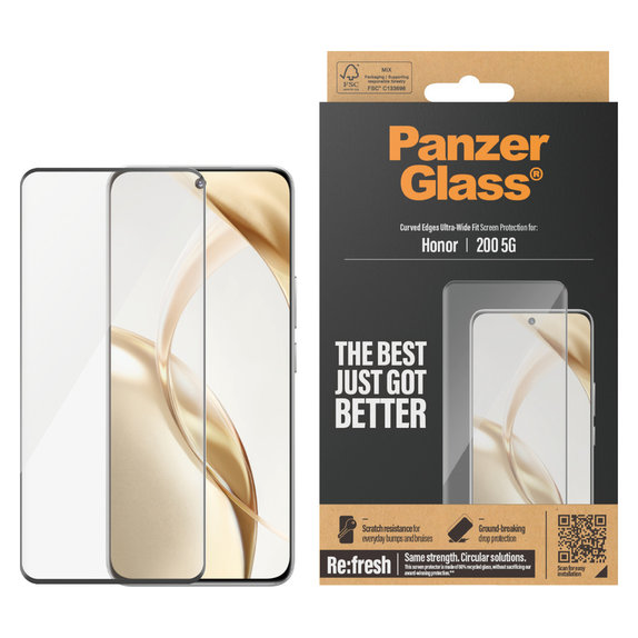 Tvrdené sklo Re:Fresh UWF pre Honor 200, Čierna, PanzerGlass