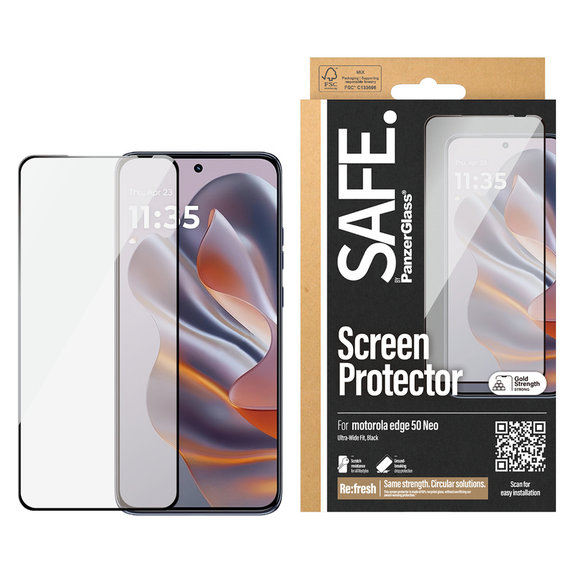 Tvrdené sklo UWF pre Motorola Edge 50 Neo, Čierna, SAFE by PanzerGlass