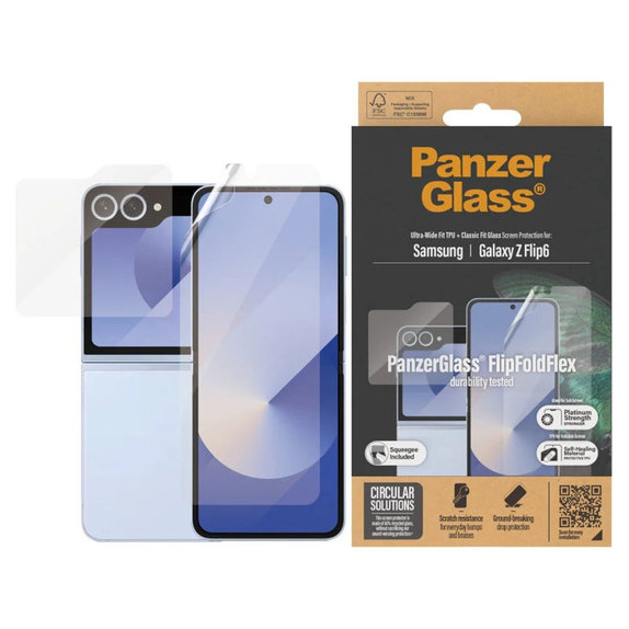 Ochranná fólia UWF a tvrdené sklo pre Samsung Z Flip6, Číra, PanzerGlass