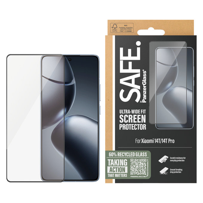 Tvrdené sklo UWF pre Xiaomi 14T/14T Pro, Čierna, SAFE by PanzerGlass
