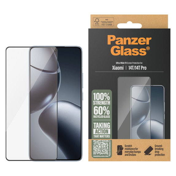 Tvrdené sklo UWF pre Xiaomi 14T/14T Pro, Čierna, PanzerGlass