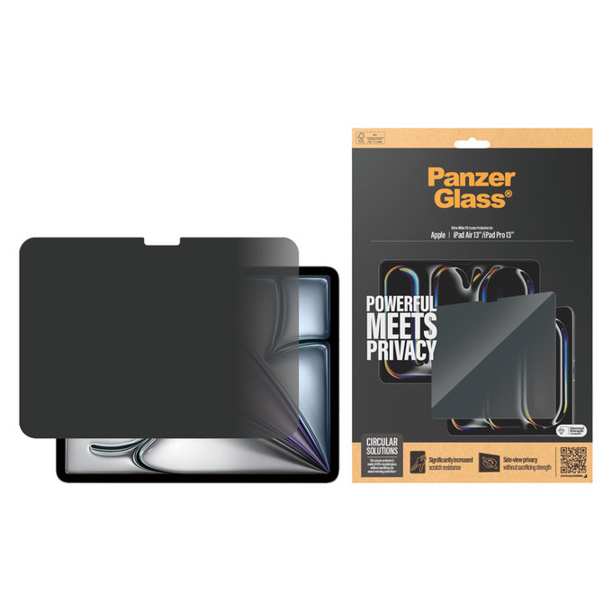 Tvrdené sklo UWF Privacy pre iPad Pro 13"/Air 13'', Číra, PanzerGlass