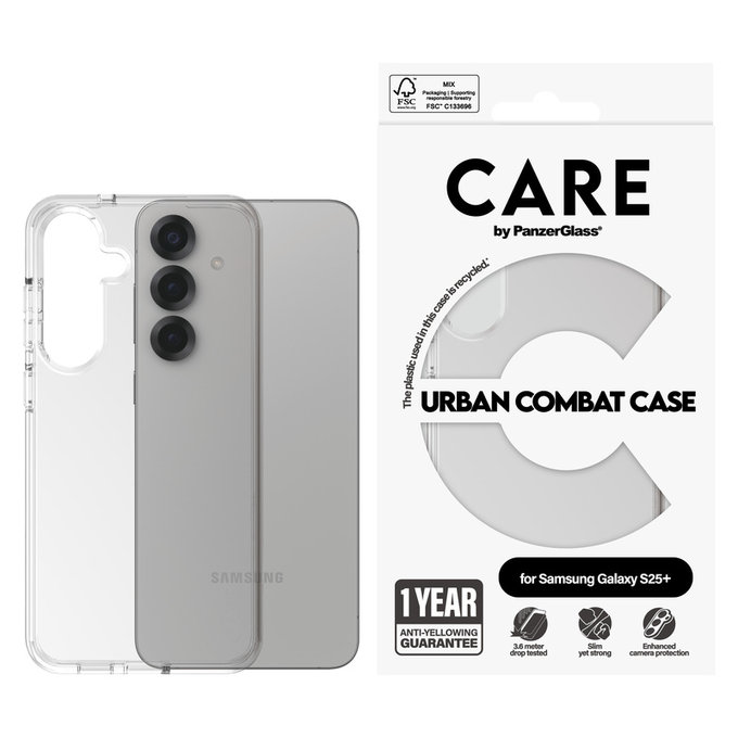 Puzdro Urban Combat pre Samsung Galaxy S25+, Transparentná, PanzerGlass
