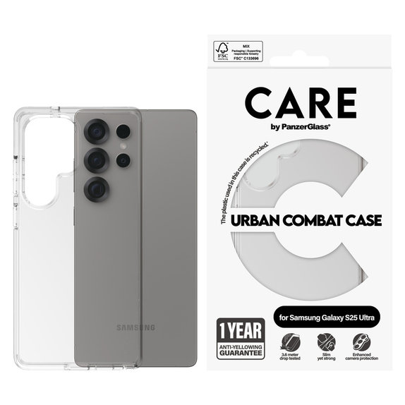 Puzdro Urban Combat pre Samsung Galaxy S25 Ultra, Transparentná, PanzerGlass