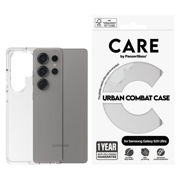 Puzdro Urban Combat pre Samsung Galaxy S25 Ultra, Transparentná, PanzerGlass