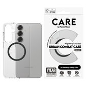 Puzdro Urban Combat s čiernym QI pre Samsung Galaxy S25+, Transparentná, PanzerGlass