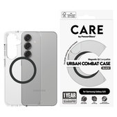 Puzdro Urban Combat s čiernym QI pre Samsung Galaxy S25, Transparentná, PanzerGlass
