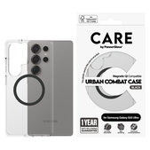 Puzdro Urban Combat s čiernym QI pre Samsung Galaxy S25 Ultra, Transparentná, PanzerGlass