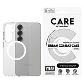 Puzdro Urban Combat s bielym QI pre Samsung Galaxy S25, Transparentná, PanzerGlass