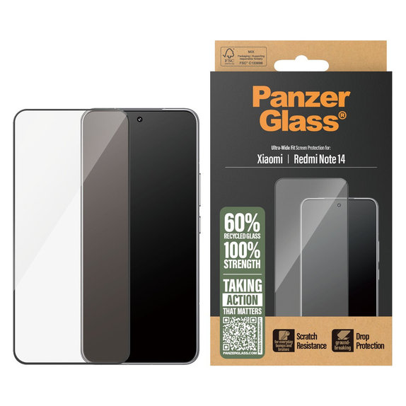 Tvrdené sklo UWF pre Xiaomi Redmi Note 14, Čierna, PanzerGlass