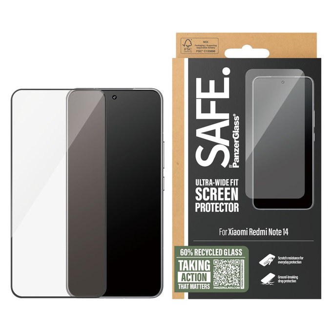 Tvrdené sklo UWF pre Xiaomi Redmi Note 14, Čierna, SAFE by PanzerGlass