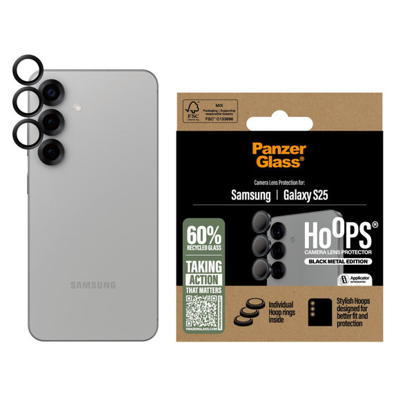 Ochranný kryt objektívu Hoops pre Samsung S25, Čierna, PanzerGlass