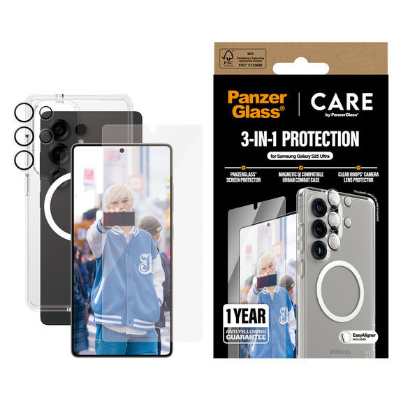 Bundle 3v1 pre Samsung Galaxy S25 Ultra, PanzerGlass