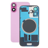 Apple iPhone 16 - Sklo Zadného Housingu + Sklíčko Kamery + Kovový Pliešok + Magsafe Magnet (Pink)