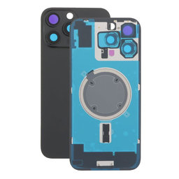 Apple iPhone 16 Pro Max - Sklo Zadného Housingu + Sklíčko Kamery + Kovový Pliešok + Magsafe Magnet (Black Titanium)