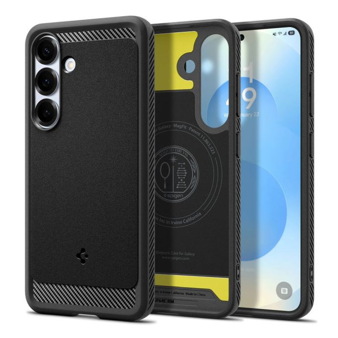 Spigen - Puzdro Rugged Armor s MagSafe pre Samsung Galaxy S25, Matte Black