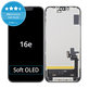 Displej Soft OLED pre iPhone 16e, Dotykové sklo s rámom, FixPremium