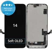 Displej Soft OLED pre iPhone 14 - Dotykové sklo + Rám, DIAGNOSTIC