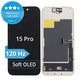 Displej Soft OLED pre iPhone 15 Pro, Dotykové sklo s rámom, DIAGNOSTIC