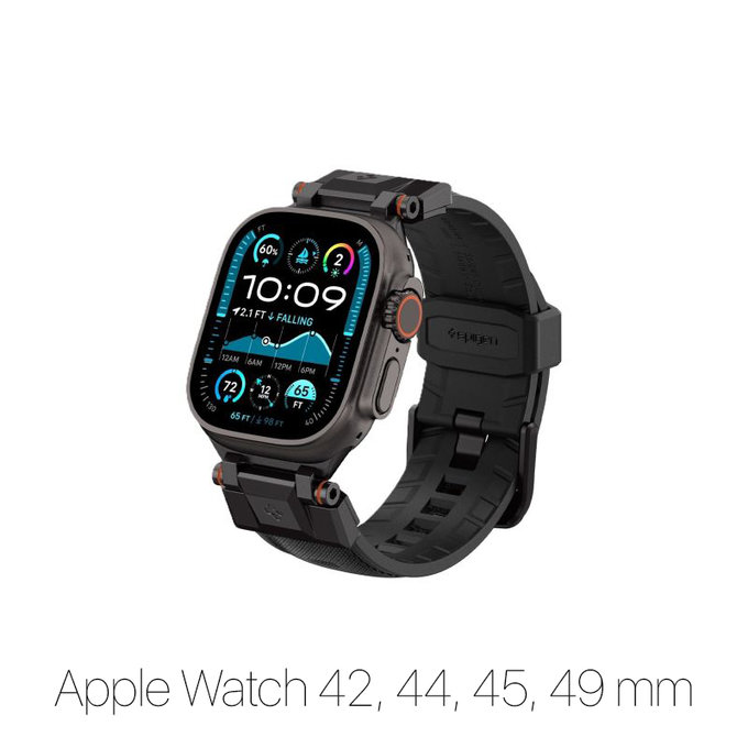 Spigen - Remienok Durapro Armor pre Apple Watch (42, 44, 45, 49mm), Black Edition