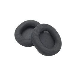 Náhradné Náušníky pre SteelSeries Arctis, Pamäťová pena + Textil, Čierne, 1 pár
