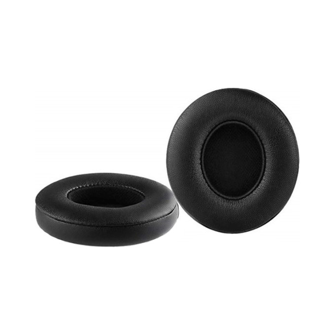 Náhradné Náušníky pre Beats Solo 2, 3, Pamäťová pena + PU Koža, Čierne, 1 pár