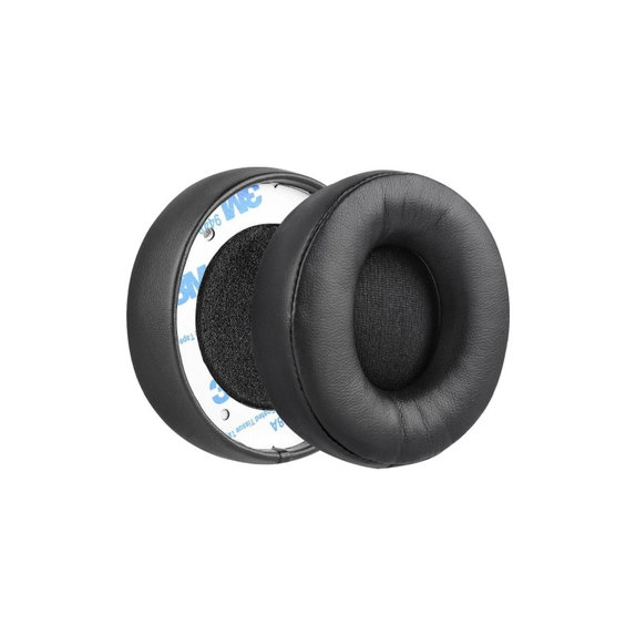 Náhradné Náušníky pre Beats Solo Pro, Wireless, Pamäťová pena + PU Koža, Čierne, 1 pár