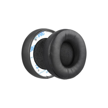 Náhradné Náušníky pre Beats Solo Pro, Wireless, Pamäťová pena + PU Koža, Čierne, 1 pár
