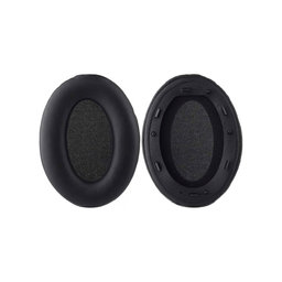 Náhradné Náušníky pre Sony WH-1000XM3, Pamäťová pena + PU Koža, Čierne, 1 pár