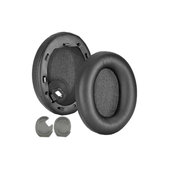 Náhradné Náušníky pre Sony WH-1000XM4, Pamäťová pena + PU Koža, Čierne, 1 pár