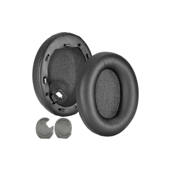Náhradné Náušníky pre Sony WH-1000XM4, Pamäťová pena + PU Koža, Čierne, 1 pár