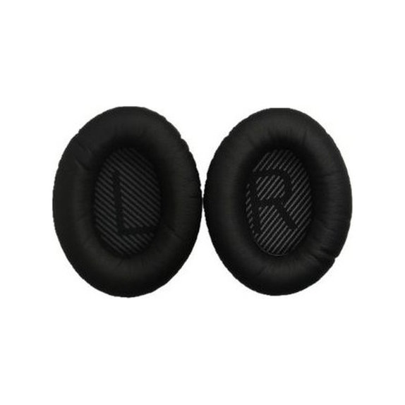 Náhradné Náušníky pre Bose QuietComfort 35, Pamäťová pena + PU Koža, Čierne, 1 pár