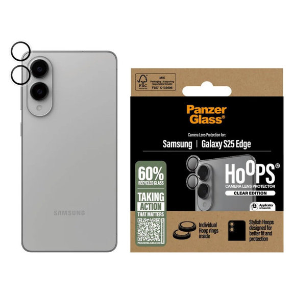 Ochranný kryt objektívu Hoops pre Samsung S25 Edge, Číra, PanzerGlass