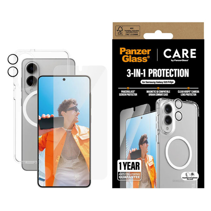 Bundle 3v1 pre Samsung Galaxy S25 Edge, PanzerGlass