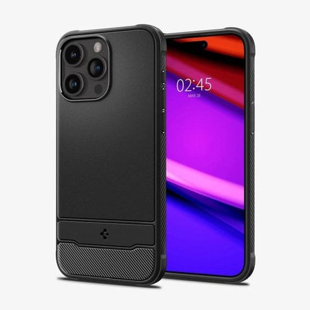 Spigen - Puzdro Rugged Armor s MagSafe pre iPhone 15 Pro, Matte Black