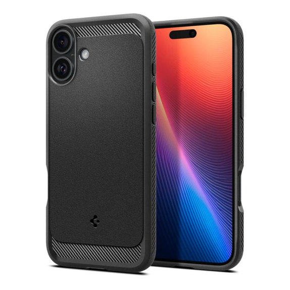 Spigen - Puzdro Rugged Armor s MagSafe pre iPhone 16, Matte Black