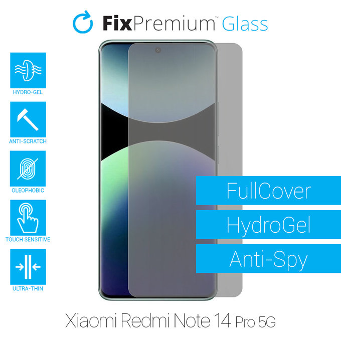 FixPremium HydroGel Anti-Spy - Ochranná Fólia pre Xiaomi Redmi Note 14 Pro 5G 24090RA29G