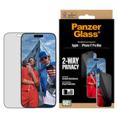 Tvrdené sklo UWF 2-Way Privacy s aplikátorom pre iPhone 17 Pro Max, Čierna, PanzerGlass