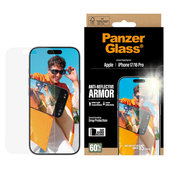 Tvrdené sklo Anti-Reflective s aplikátorom pre iPhone 17/16 Pro, Čierna, PanzerGlass