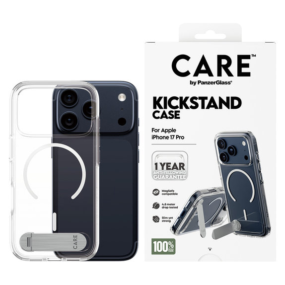 Puzdro Kickstand pre iPhone 17 Pro, Transparentná, PanzerGlass