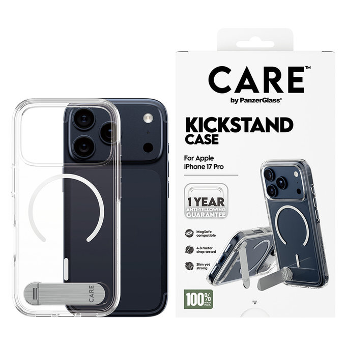 Puzdro Kickstand pre iPhone 17 Pro, Transparentná, PanzerGlass