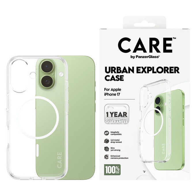 Puzdro Urban Explorer s MagSafe pre iPhone 17, Biela, CARE