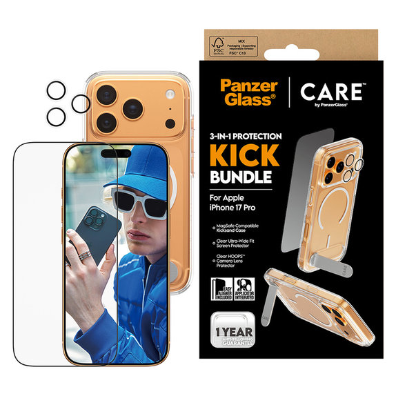Bundle 3v1 Kick pre iPhone 17 Pro, PanzerGlass
