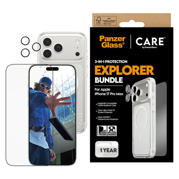 Bundle 3v1 Explorer pre iPhone 17 Pro Max, PanzerGlass