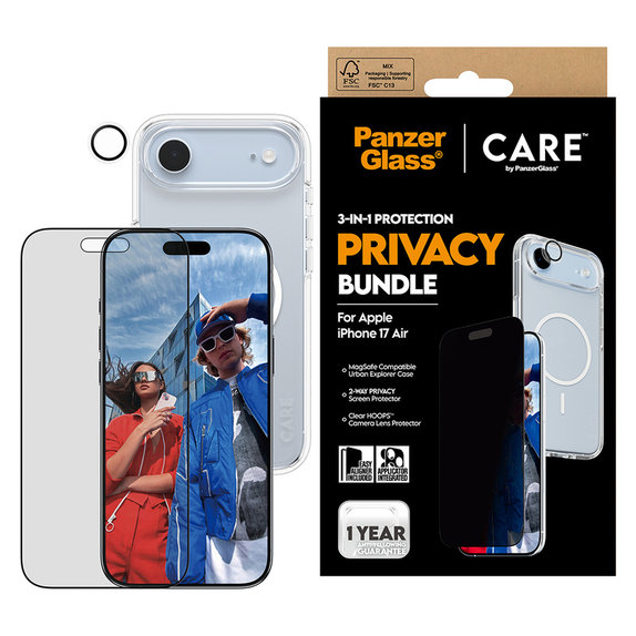 Bundle 3v1 Privacy pre iPhone Air, PanzerGlass