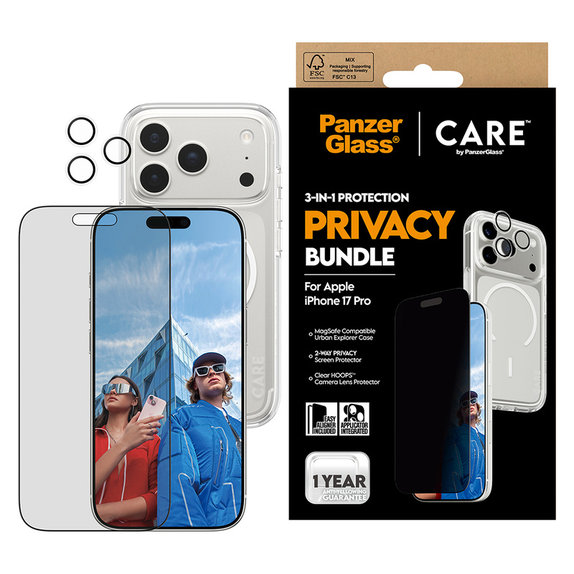 Bundle 3v1 Privacy pre iPhone 17 Pro, PanzerGlass