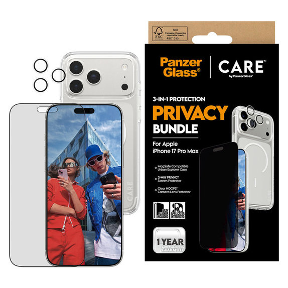 Bundle 3v1 Privacy pre iPhone 17 Pro Max, PanzerGlass